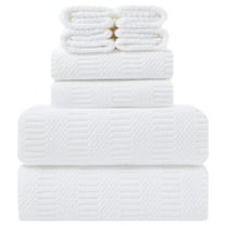 8 Piece 700GSM Microfiber Towel Set White 2 Oversized Bath Towels 2 Towels & 4 Washcloths