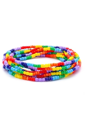 8 Piece Adjustable LGBT Rainbow Pride Moon Bracelet, Perfect For Everyday Wear And Gift Giving.