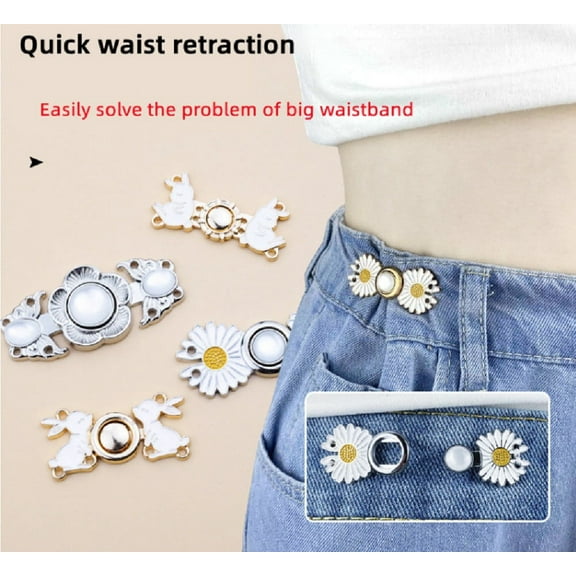 8-Piece Adjustable Waist Buckle Set  Convenient Jeans Extender & Waistband Tightener for Perfect Fit Pants TIKA