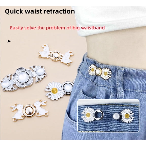 8 Piece Adjustable Waist Buckle Set, Jeans Extender and Waistband Tightener for Pants, TIKA