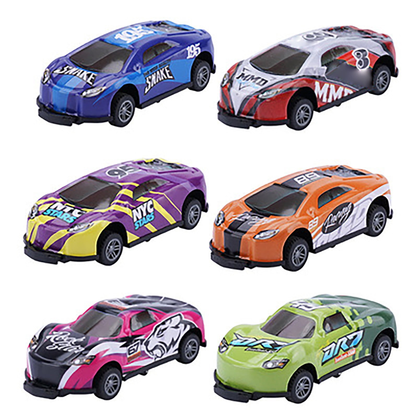 8-Piece Alloy Stunt Toy Car Set with Pull-Back Design and Soft Edges ...