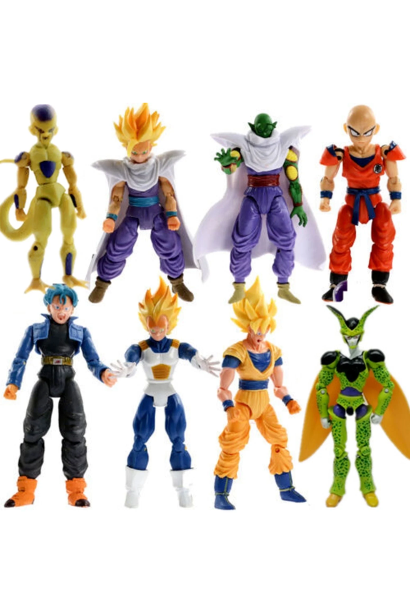 8-Piece Anime Heroes Collector Set Super Warrior Action Figures, Perfect Gift for Fans and Kids