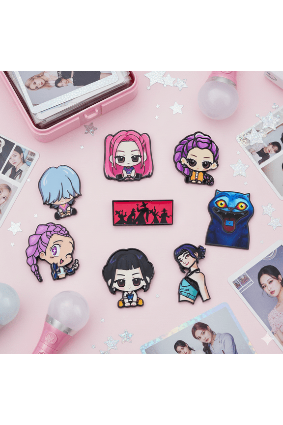 8-Piece Anime Style Singer Enamel Pin Set - Music Theme Character Badges for Jackets, Bags & Collections