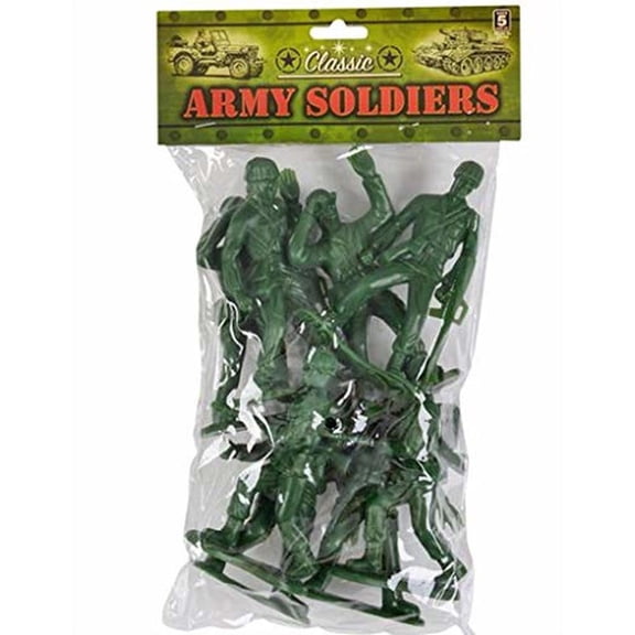 Rhode Island Novelty 4 Inch Army Men Set of 8, Large Toy Soldiers Party Favors Cake Toppers
