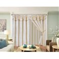 thumbnail image 1 of 8-Piece BEIGE IVORY Nada Luxury Faux Jacquard Floral Design Panel, Rod Pocket Window Curtain Set Attached Valance, Panel, And Sheer- Includes 2 Tie Backs, 1 of 3