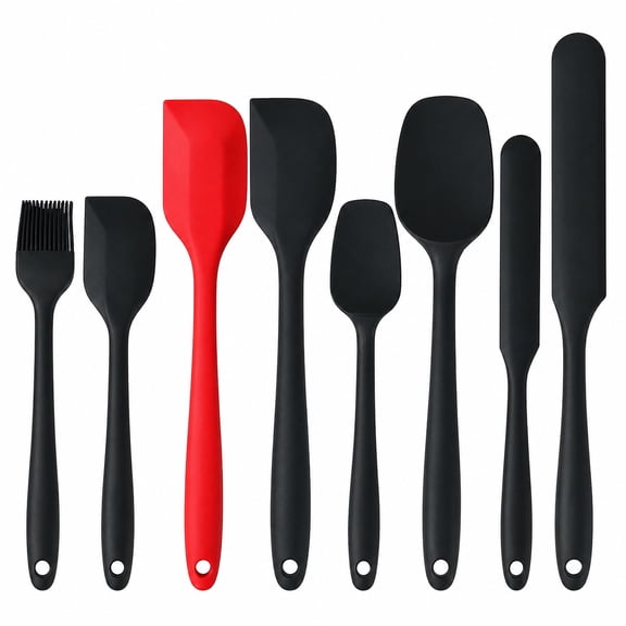 8-Piece BPA-Free Silicone Spatula Set, Kitchen Scraper Utensils for Baking, Mixing, Cooking & Nonstick Cookware