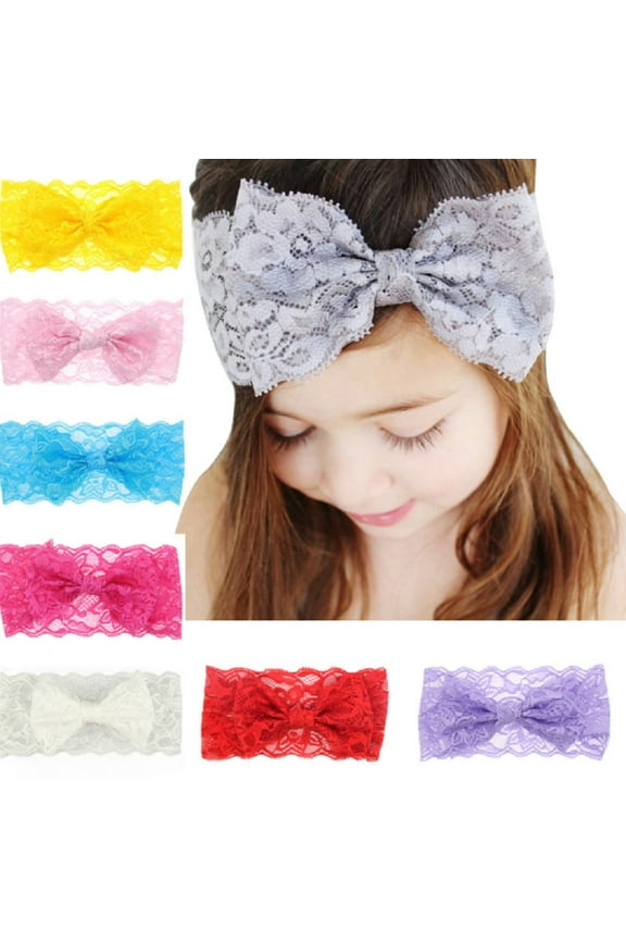 8-Piece Baby Girl Headband Set Toddler Lace Bow Flower Hair Bands for Adorable Accessories TIKA