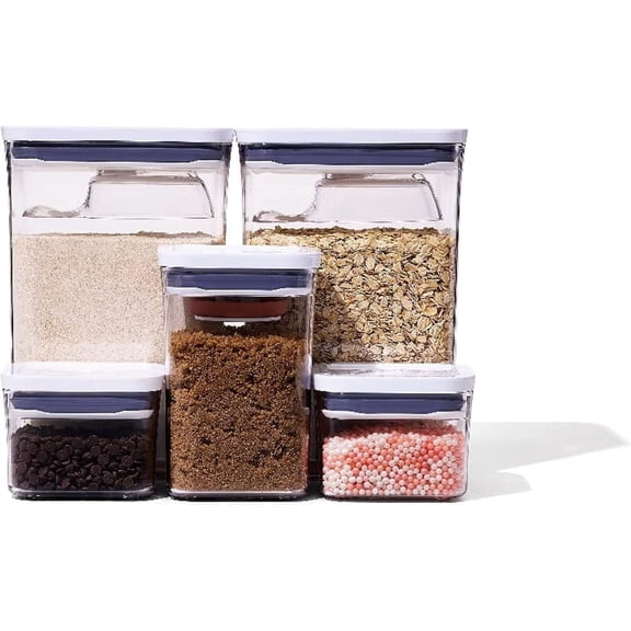 8-Piece Baking Essentials POP Storage Container Set with Scoops and Brown Sugar Saver