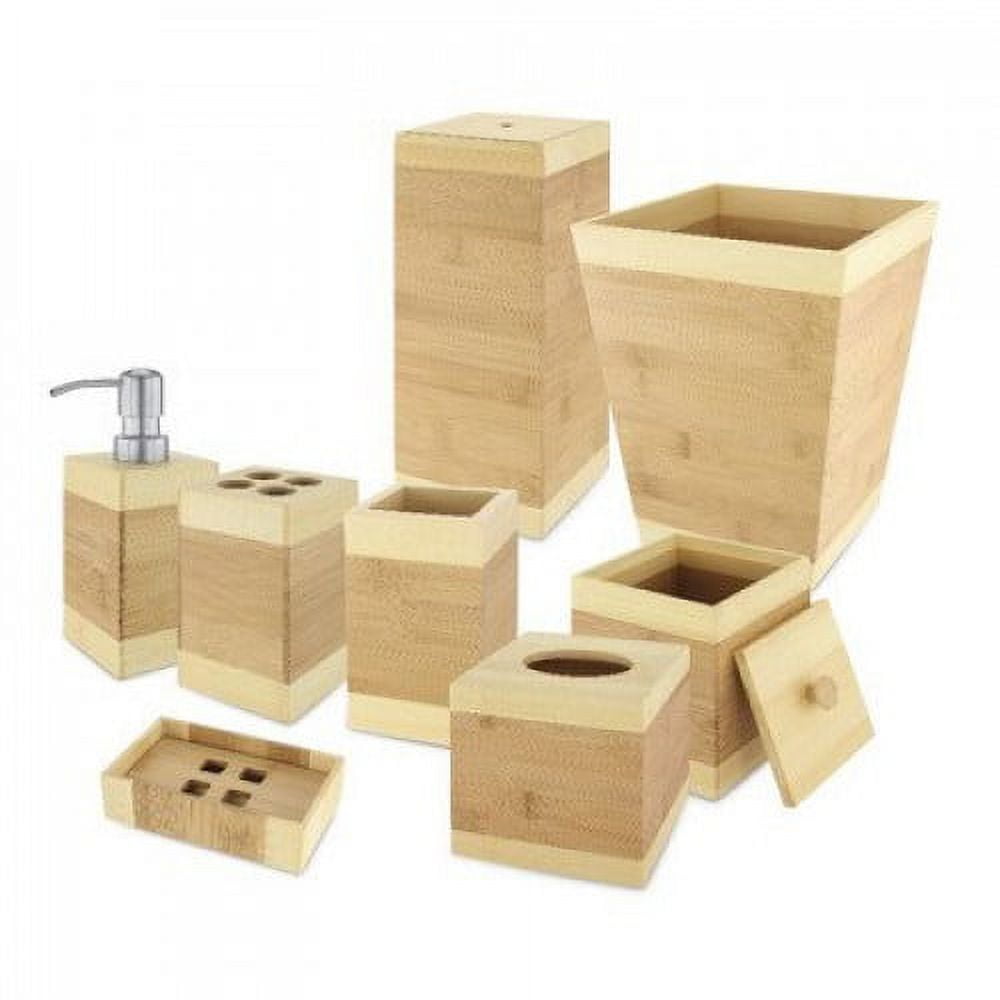 8 Piece Bamboo Bathroom Set