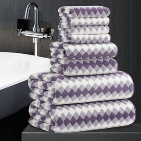 8 Piece Bathroom Towel Set |2 Oversized Bath Towels,2 Hand Towels,4 Washcloths| 600GSM Soft Hotel Towel Set Extra Large Bath Sheet for Bathroom,Highly Absorbent Quick Dry Bath Towel Collections,Plum