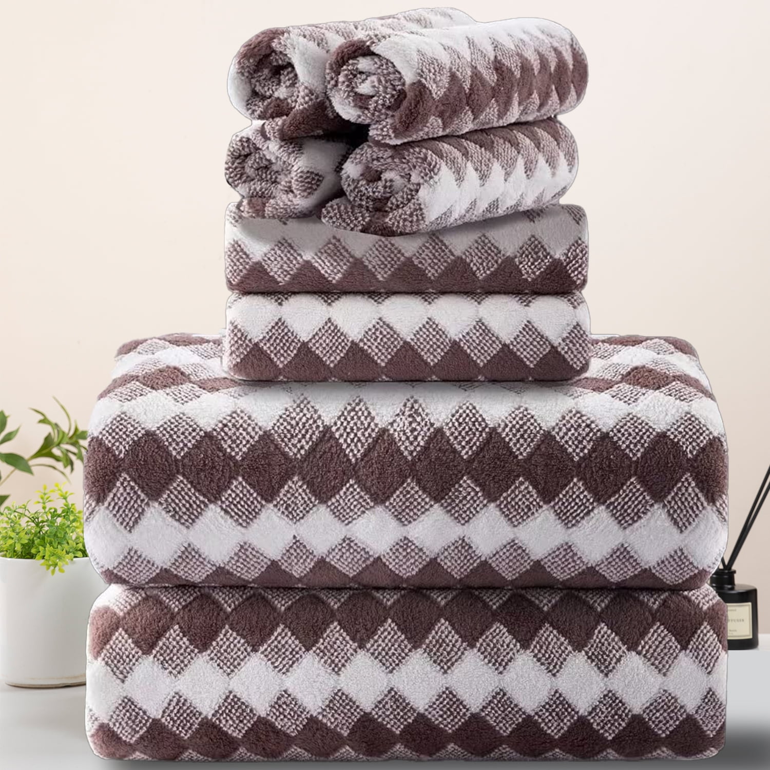 8 Piece Oversized Bath Towel Set-2 Extra Large Bath Towel Sheets,2 Hand  Towels,4 Washcloths-600GSM Soft Highly Absorbent Quick Dry Beach Chair  Towels Woven Towels for Bathroom Hotel and Spa