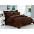 thumbnail image 1 of 8-Piece Bed-In-A-Bag Comforter - Silky Soft Stripe Design Comforter ,Bed Sheet Set ,With Double Sided Storage Pockets, Full/Queen, Chocolate, 1 of 3