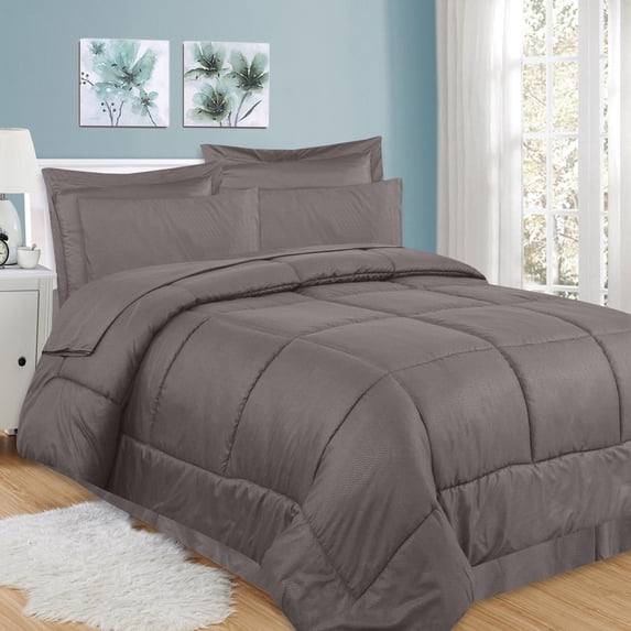8 Piece Bed In A Bag Greek Key Comforter Sheet Bed Skirt Sham Set