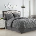 thumbnail image 1 of 8 Piece Bed In A Bag Pintuck Comforter Sheet Bed Skirt Sham Set for All Seasons, 1 of 10