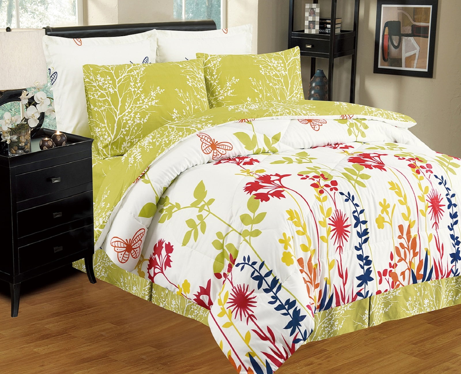 8-Piece Bed-in-a-Bag Comforter Set with Sheets &amp; Pillowcases (Queen ...