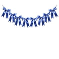 thumbnail image 1 of 8-Piece Blue Satin Bow Garland - Elegant Blue Satin Bows with Streamers for Wedding, Birthday, Baby Shower, Party Table Decor, Home Hanging Decoration, 1 of 6