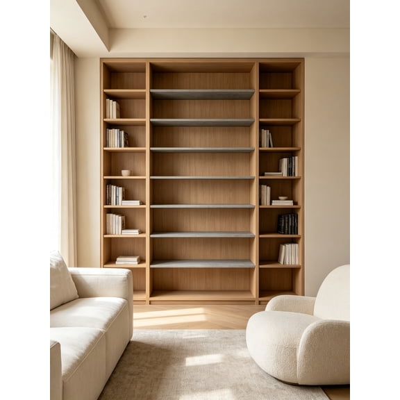 8 Piece Bookshelf Boards, Engineered Wood Replacement Panels, Storage Units Organizer Display Shelves for Bookcase, Storage Cabinet, Concrete Gray, 31.5" x 11.8" x 0.6"