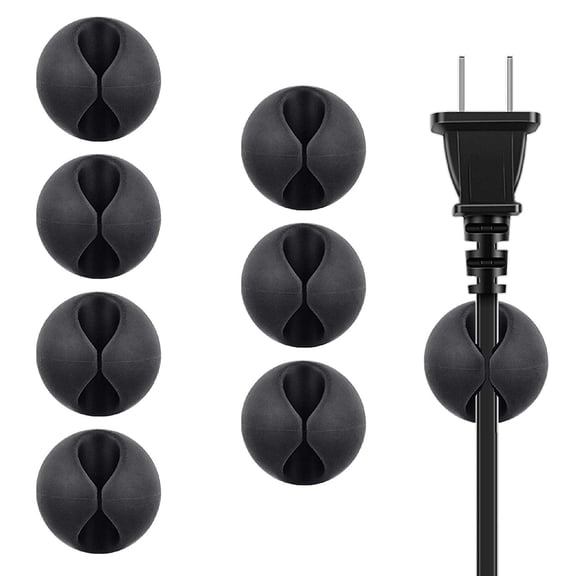 8 Piece Cable Reel Organizer Set, Cord Management Clips and Wire Holders for Desk and Chargers, TIKA