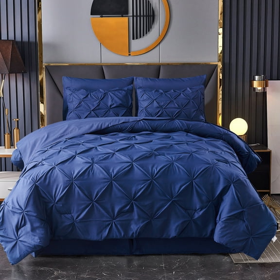 8 Piece Cal King Comforter Set Bed in A Bag - with Comforters, Sheets, Pillowcases & Shams