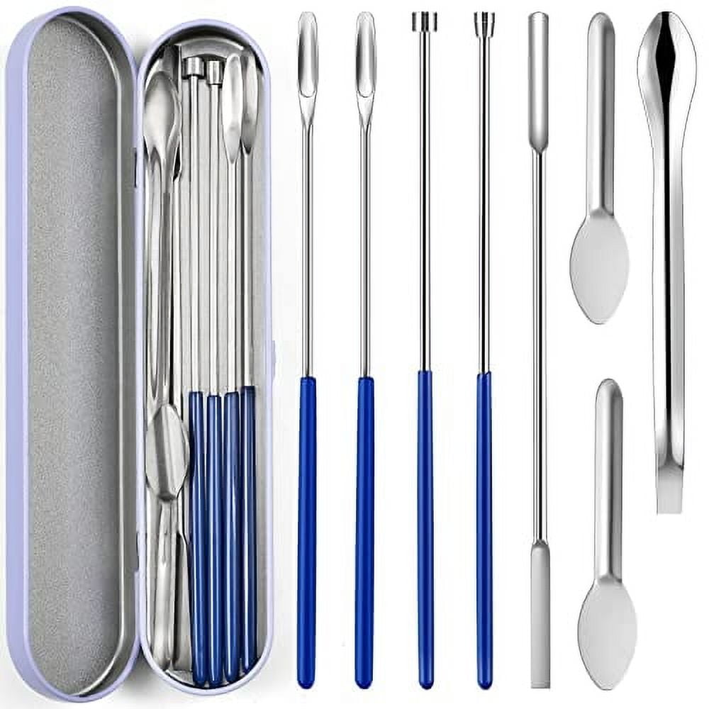 8 Piece Capsule Filling Machine Kits for Empty Pill Capsules Filler, Home & Lab Supplies - Tiny Spoon Spatula, Lab Scoop Filling Tray, Herb Powder Tamper Tool, Gel Capsules Size #000 00 0 1 2 3