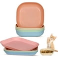 thumbnail image 1 of 8-Piece Cat Food Bowl Set, 6-Inch Wide Shallow Cat Dish for Whisker Relief, Small Flat Pet Feeding Dish or Plate, 1 of 14