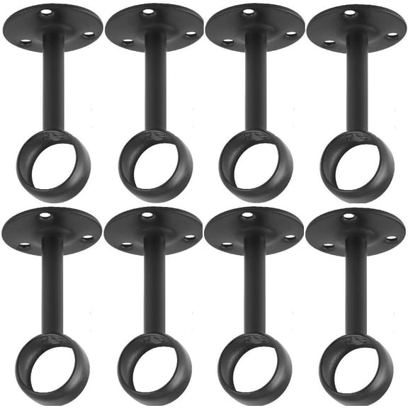 8 Piece Ceiling Mount Curtain Rod Bracket 1.25 Inch Heavy Duty Support Holder