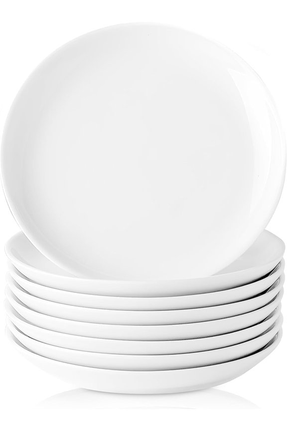 Small Ceramic Appetizer Plates, 5.6 inch, White, Set of 6, Dishwasher Safe, Round Mini Dessert Plate for Snacks , Cake , Bread, Butter