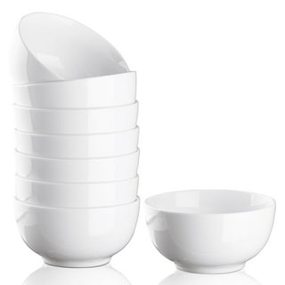 8-Piece Ceramic Bowls Set, 4.5 Inch Small White Rice Bowls for Kitchen, Portion Control Dessert Ice Cream Prep Dipping Bowl, Microwave and Dishwasher Safe