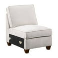 thumbnail image 1 of 8 - Piece Chenille Fabric Upholstered Sectional With Console & Ottoman-Beige, 1 of 12