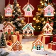 thumbnail image 1 of 8-Piece Christmas House Hanging Ornament Set, Cute Cabin Tree Decorations for Winter Holiday Family Decor., 1 of 6