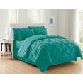 thumbnail image 1 of 8 Piece Comforter Set Bag Pintuck Design, Bed Sheets, 2 Pillowcases, & 2 Shams Down Alternative All Season Warmth King/Cal King, Turquoise, 1 of 3