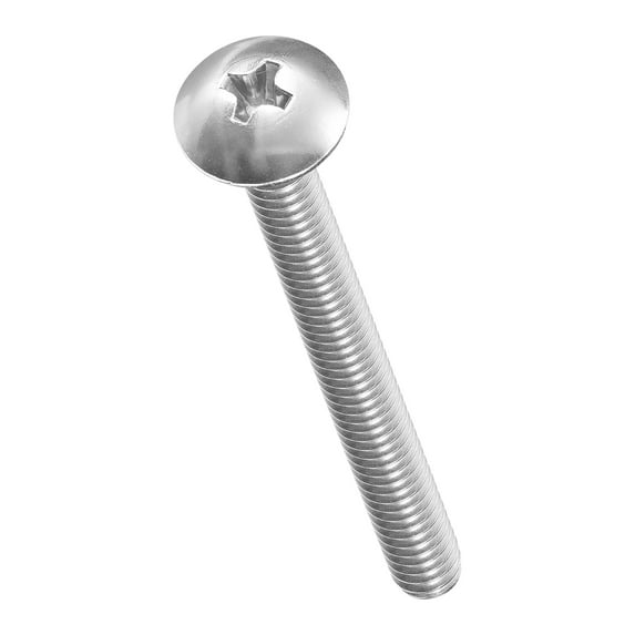 Uxcell Phillips Cross Flat Round Head Machine Screw Kit with Lock Nut (M5-0.8x25) 80Pcs, Stainless Steel Fasteners