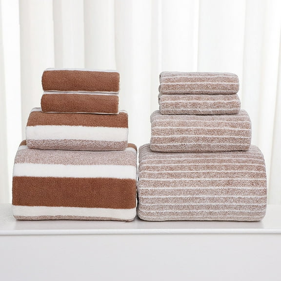 8-Piece Coral Velvet Towel Set, Highly Absorbent Bath Towel, Hand Towel & Washcloth Set, Soft Quick-Dry for Bathroom Spa Gym, Luxury Bath Sheet Collection