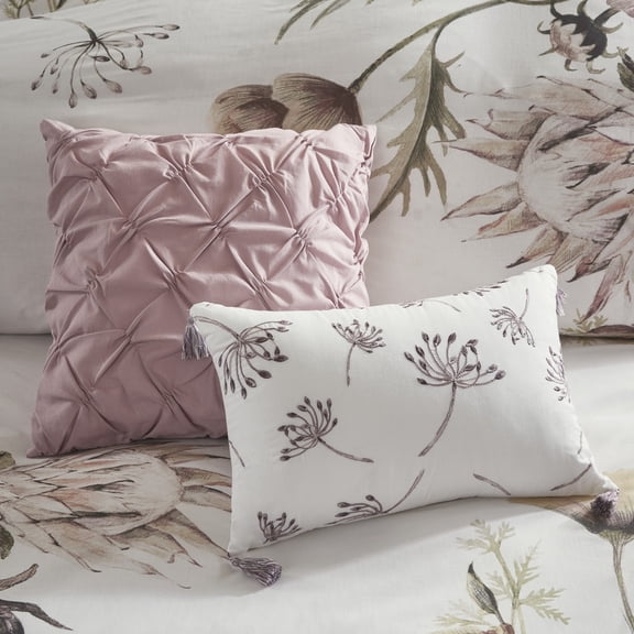 8 Piece Cotton Printed Comforter Set Blush King