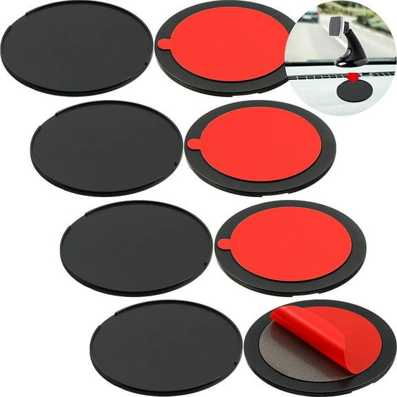 8 Piece Disc Dashboard Pad Mount Suction Cup Pad Disc Adhesive Stick on Universal Dash Pad Mounting Disk for Suction Cup Phone Mount, GPS Suction Mount, Sat Nav Dash Cam Holder (3.2 Inch)