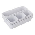 thumbnail image 1 of Plastic Drawer Organizer Bins, White | 3 Sizes, 8-Piece Set, 1 of 8