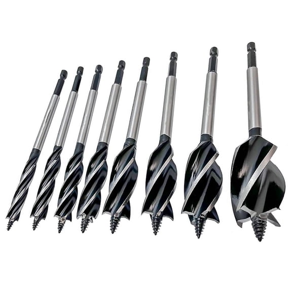 8 Piece Drill Bit for Wood, 4-Flute Drill Bit for Soft & Hard Wood, Plastic, Drywall (10mm-32mm)