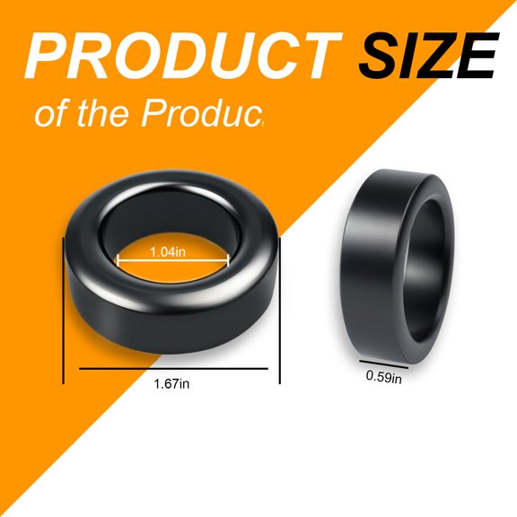 8-Piece Ferrite Toroidal Cores 1.65 x 0.94 x 0.63 Inch for Electronic Applications