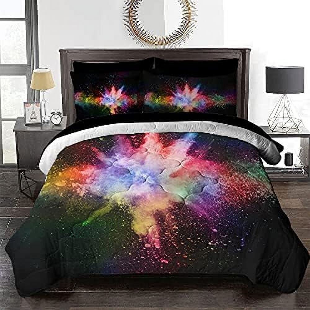 8 Piece Flower Comforter Set Watercolor Floral Bedding with Comforter