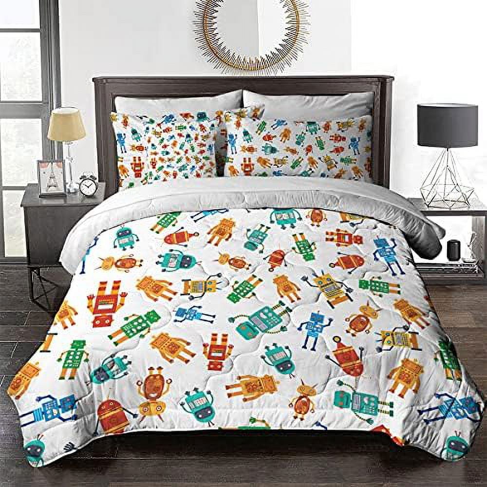 8 Piece Flower Comforter Set Watercolor Floral Bedding with Comforter