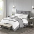 thumbnail image 1 of 8-Piece Full/Queen Comforter & Quilt Set Grey - Luxury Hotel Collection with Matching Shams & Decorative Pillows, Microfiber Bedding, 1 of 16