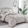 8 Piece Full Queen Comforter Set with Shams and Cushions Modern Classy