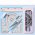 thumbnail image 1 of 8-Piece Geometry Set Protractor Compass Ruler Triangle for Students Teachers Drafting, 1 of 1