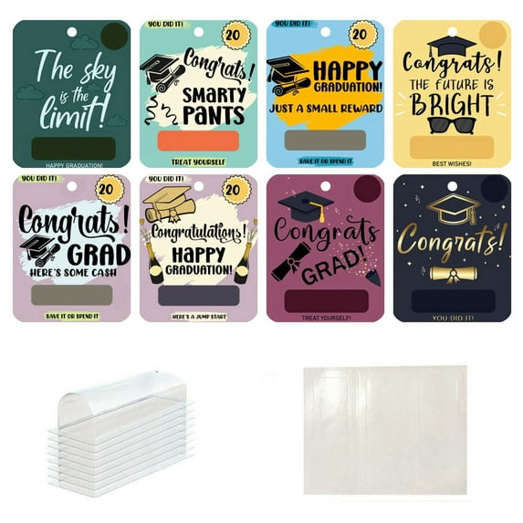 8-Piece Graduation Money Holder Pendants, 2D Hanging Cash and Check Holders for Graduation Party E#338 B
