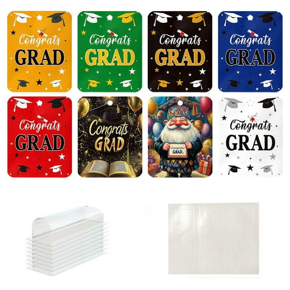 8-Piece Graduation Money Holder Pendants, 2D Hanging Cash and Check Holders for Graduation Party E#343 G