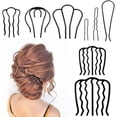 thumbnail image 1 of 8 Piece Hair Side Combs U Hair Pins Hair Fork Clip Hair Stick for Updo Bun, U Shaped Teeth Hair Combs for Vintage Hairstyle Hair Accessories, 1 of 5
