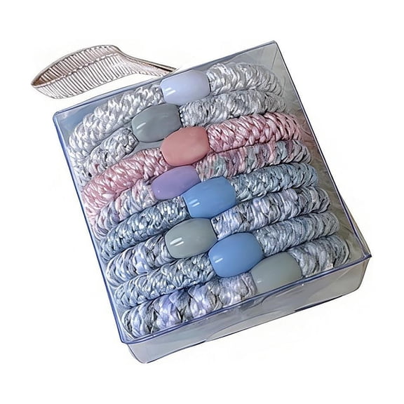 8-Piece Hair Ties No Damage Girls Hair Accessories Goody Tie Elastic Ties Assorted Colors for Girl Sister Mom Girlfriend Daily Supplies