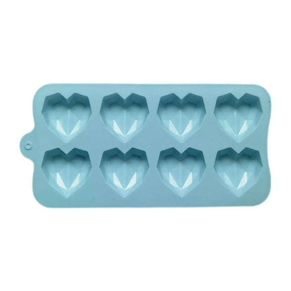 8-Piece Heart-Shaped Cookie Cutters, Stainless Steel Baking Molds for Pudding, Desserts, and Cake Decoration, Kitchen Baking Utensils ( Blue )