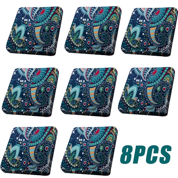 8-Piece High Elasticity Patio Cushion Covers Set, Back & Seat Cushion Covers for Outdoor Sofa