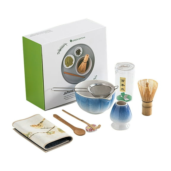 8-Piece Japanese Matcha Tea Set, Complete Kit with Bowl, Whisk, Strainer, Spoon, Holder, And Accessories for Traditional Tea Ceremony